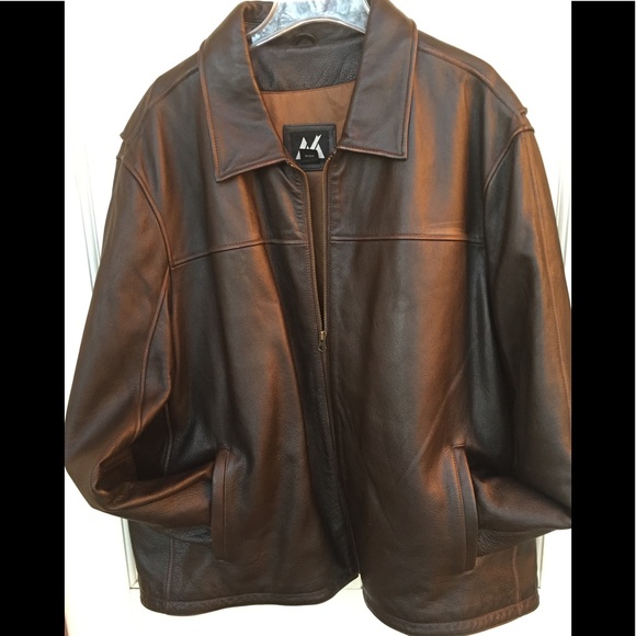 M Other - M brand men leather brown jacket heavy size XXL